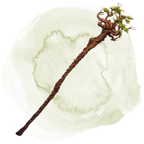 Staff of the Woodlands Staff, rare (requires attunement by a druid) This staff can be wielded as a magic quarterstaff that grants a 2 bonus to attack and damage rolls made with it. . Staff of the woodlands 5e